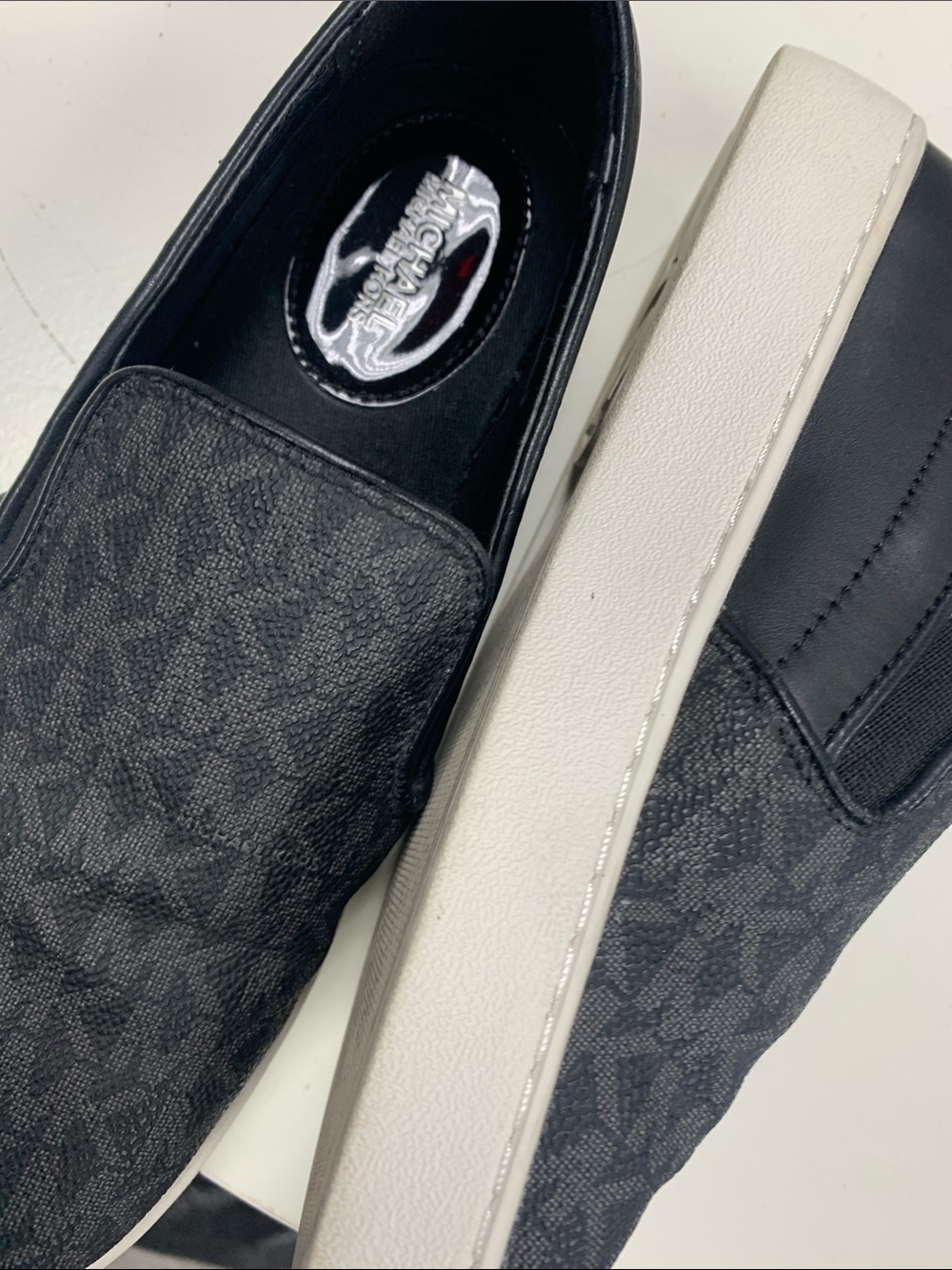 Michael Kors Men's Black Slip-On Loafers with MK Monogram - Picture 7 of 9